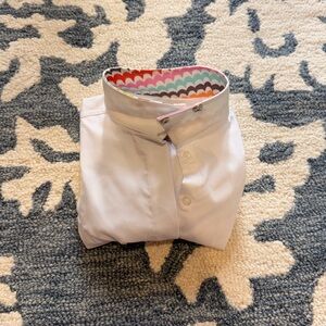 RJ classics prestige button up show shirt. Multicolor collar longsleeve